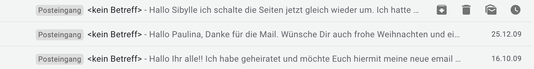 E-Mails ohne Betreff erschweren die Zuordnung.